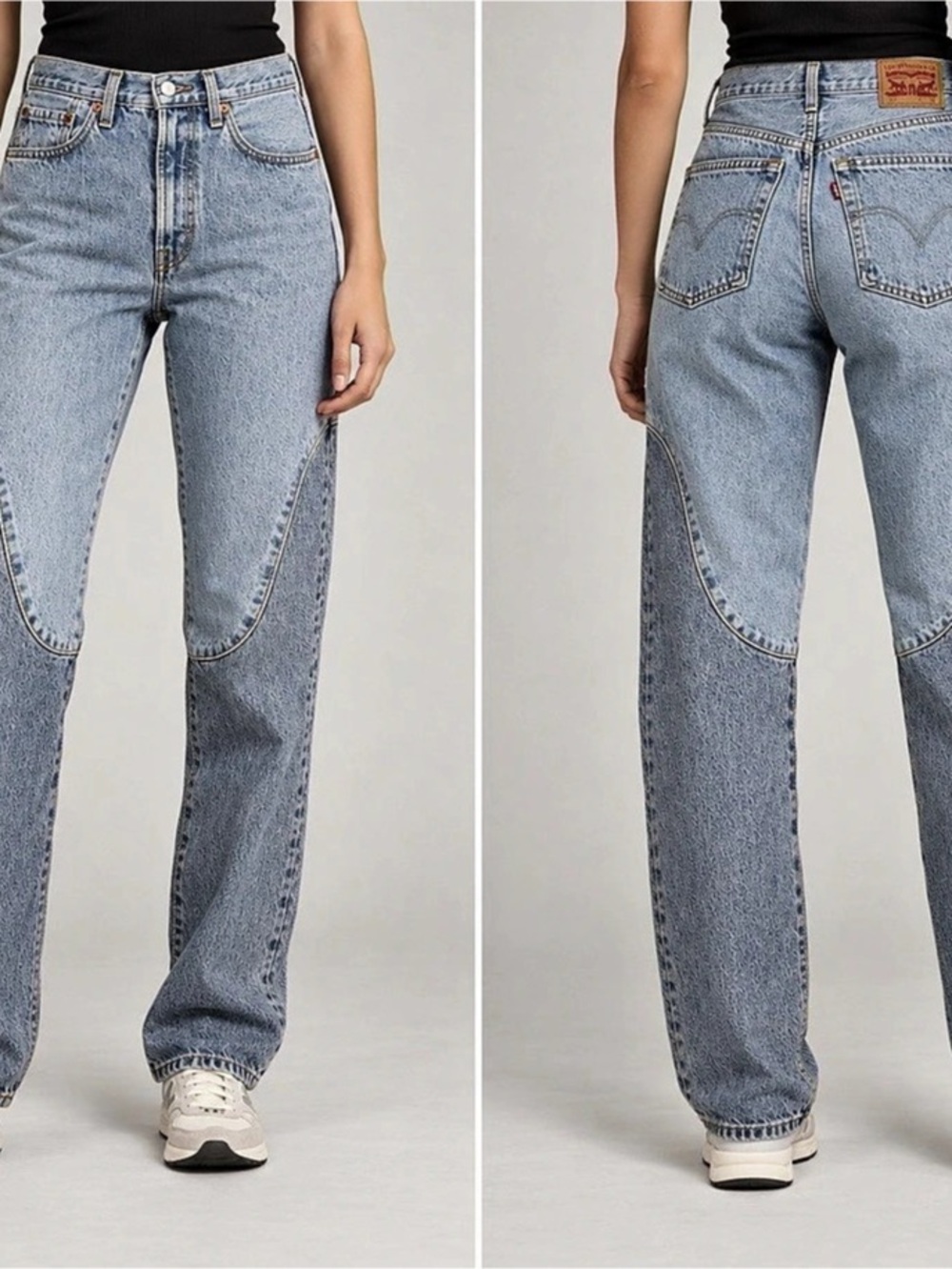 NWT Levi's 501 Original '90s Western Chaps Paneled Jeans Two-Tone size 29x30